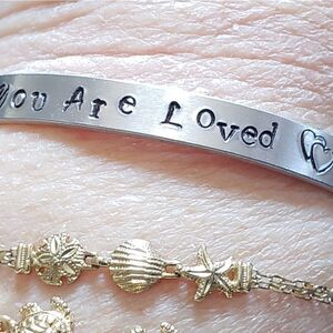 You are loved, Aluminum cuff br…